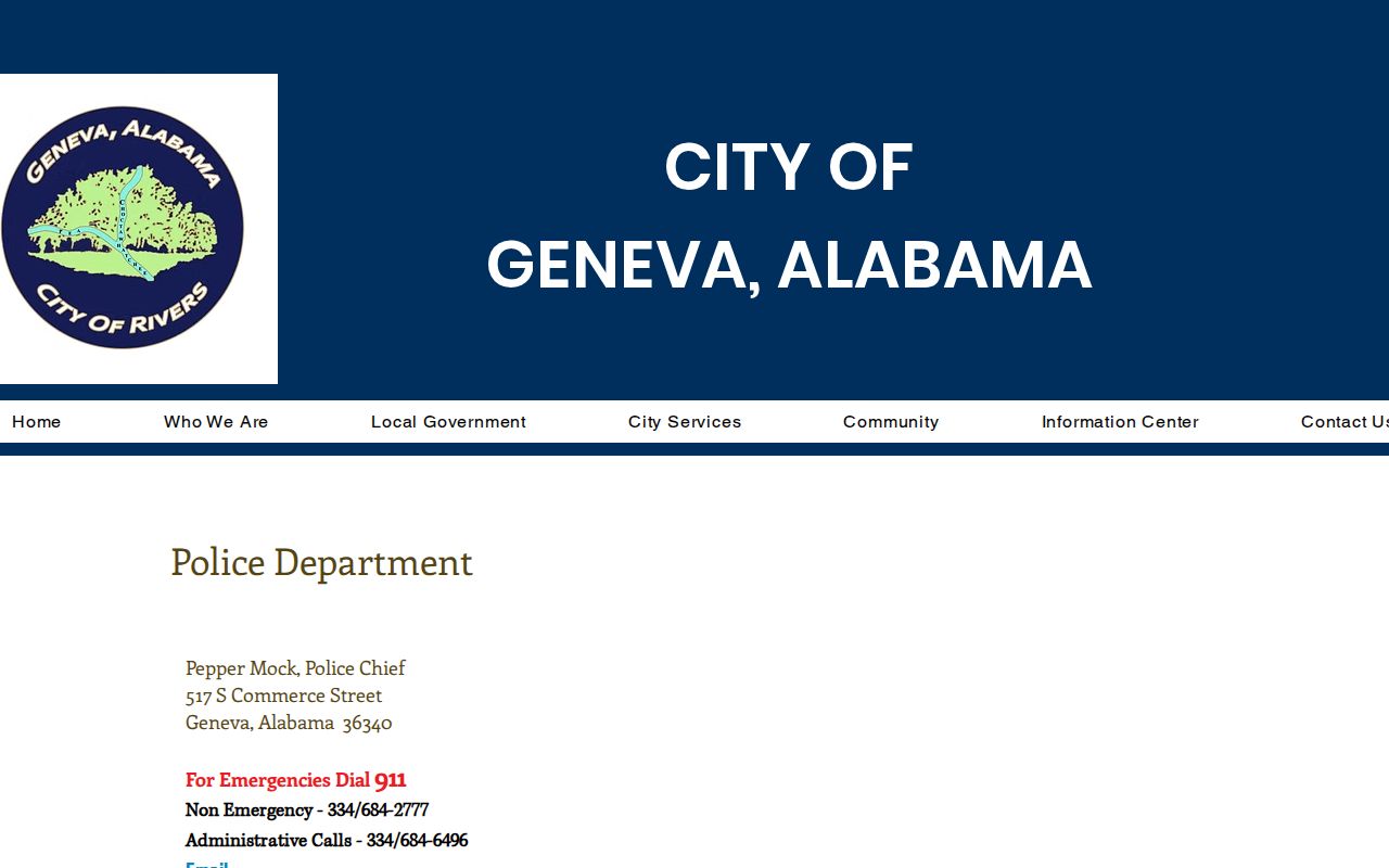 Geneva County city criminal history police department contact page