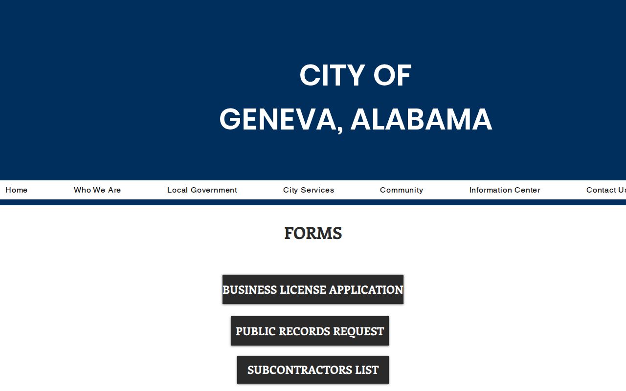 Geneva County city criminal records request forms page