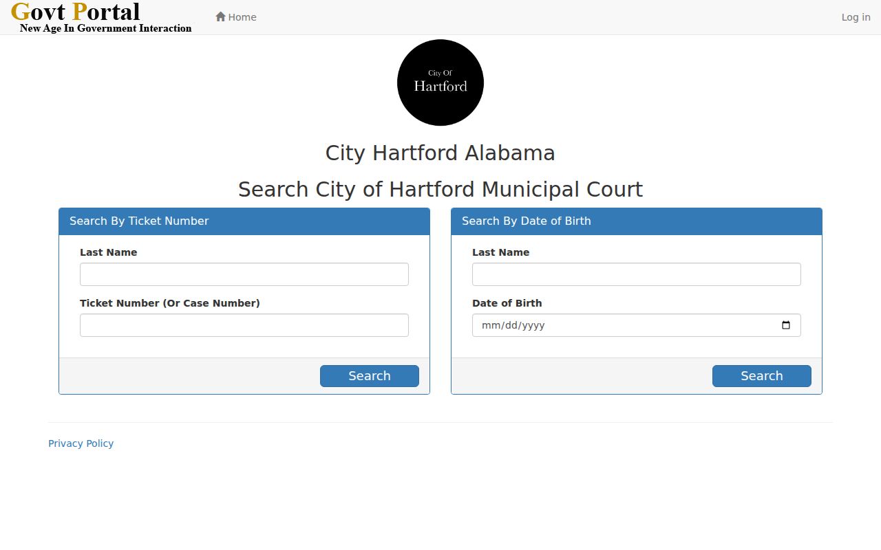 Geneva County Hartford criminal records municipal ticket search fields