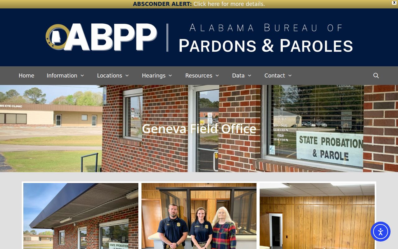 Geneva County criminal supervision contact at the ABPP Geneva Field Office