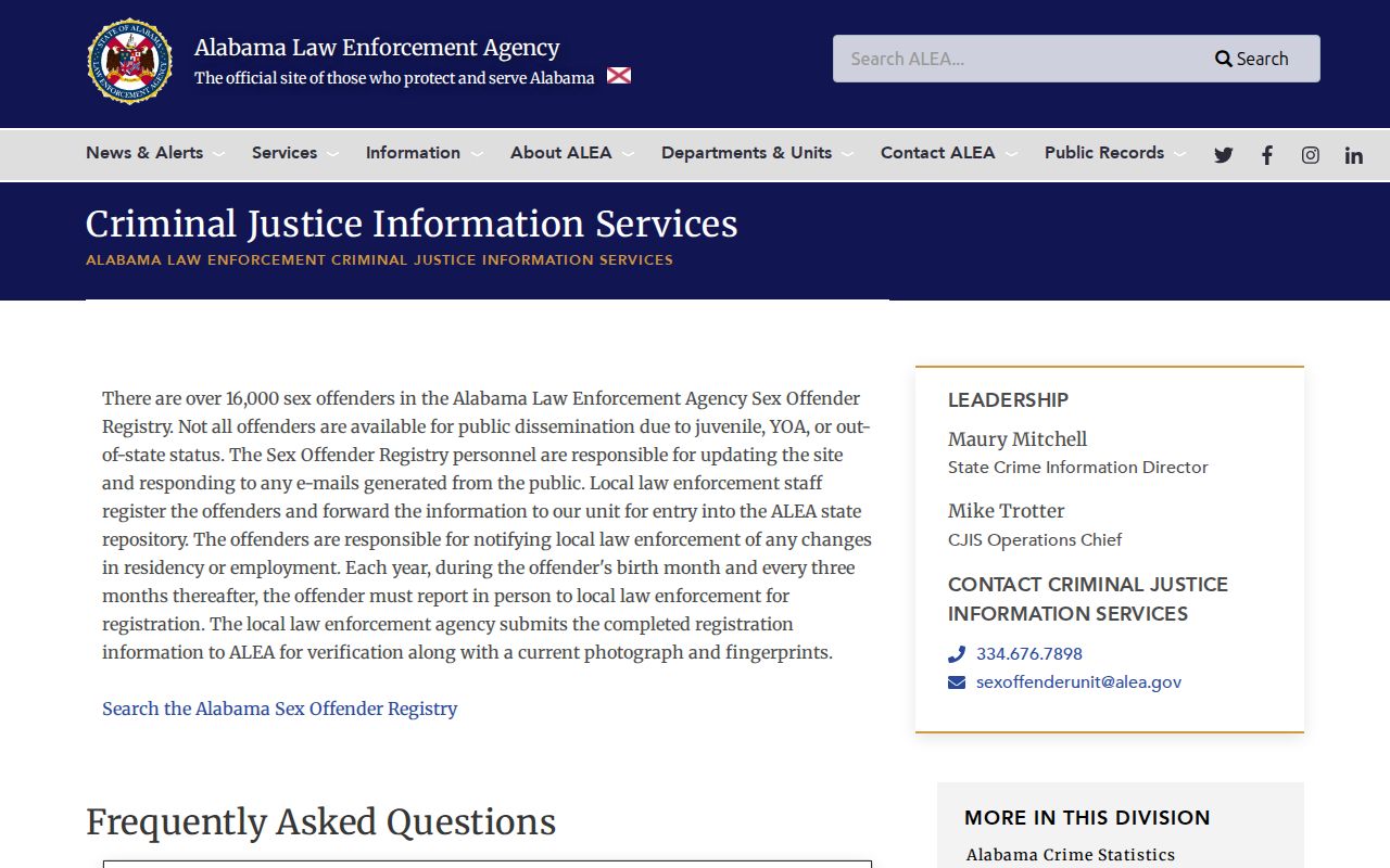 Geneva County sex offender check ALEA registry update process