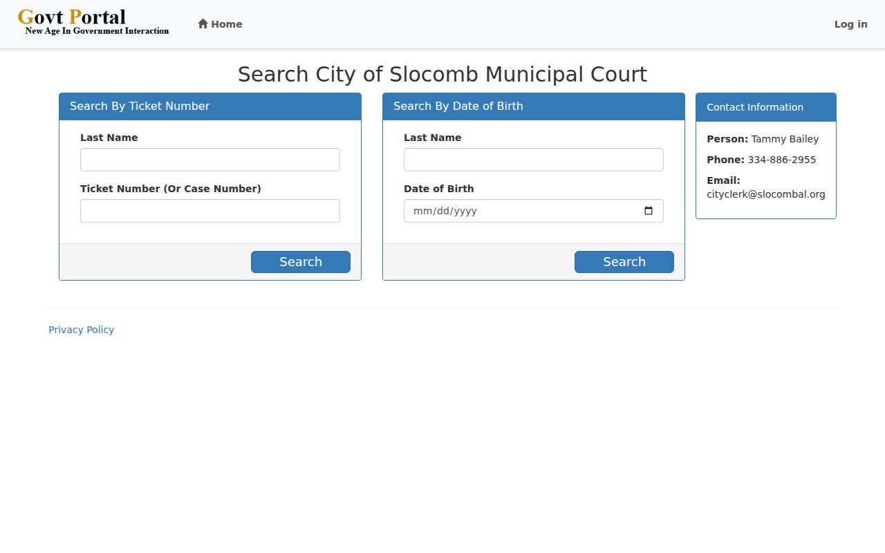Geneva County Slocomb criminal records municipal ticket search modes